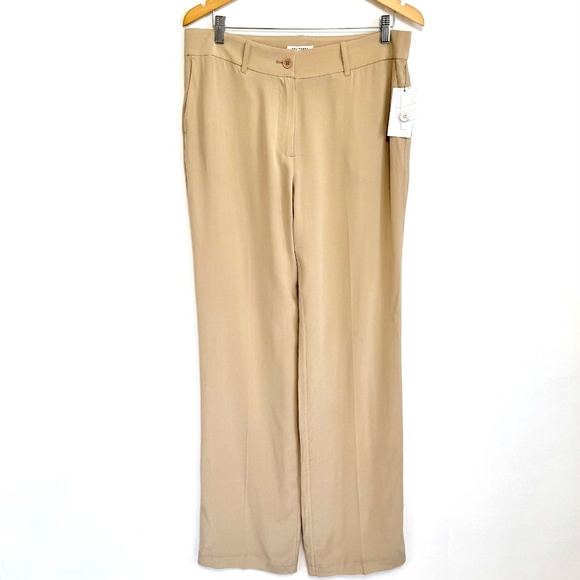 NWT EQUIPMENT FEMME Lita Trouser 100% Silk Minimalist Pants Butterscotch Size 6 - Picture 2 of 15